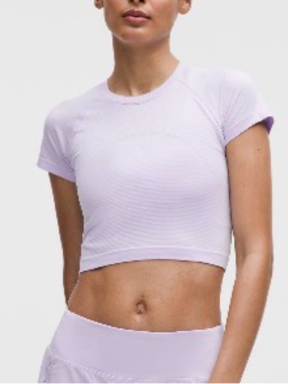 Lululemon swiftly tech crop tee top soft lavender purple size 2
